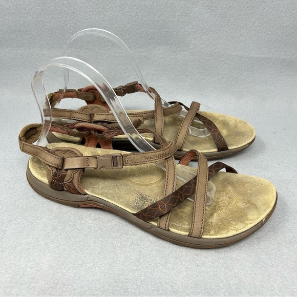 Merrell Jacardia Womens Dark Earth Brown Outdoor Strappy Sandals Size 10 - Picture 2 of 13